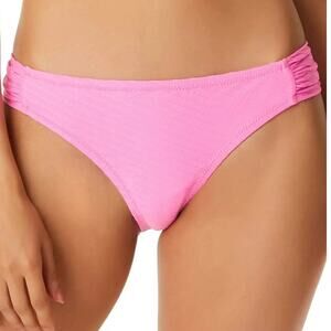 Jessica Simpson Bikini Bottom Size Large NWT Femme Pink Swim Pique Side Shirred